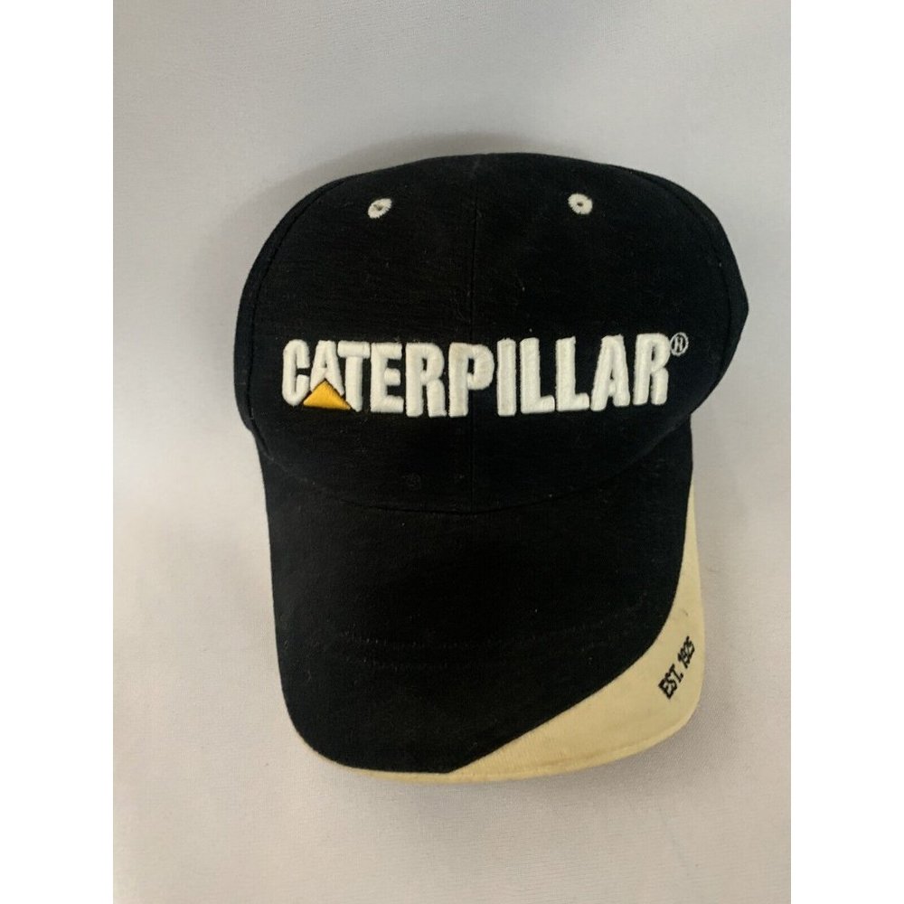 Caterpillar CAT Black Strapback Adjustable Ball Cap Hat